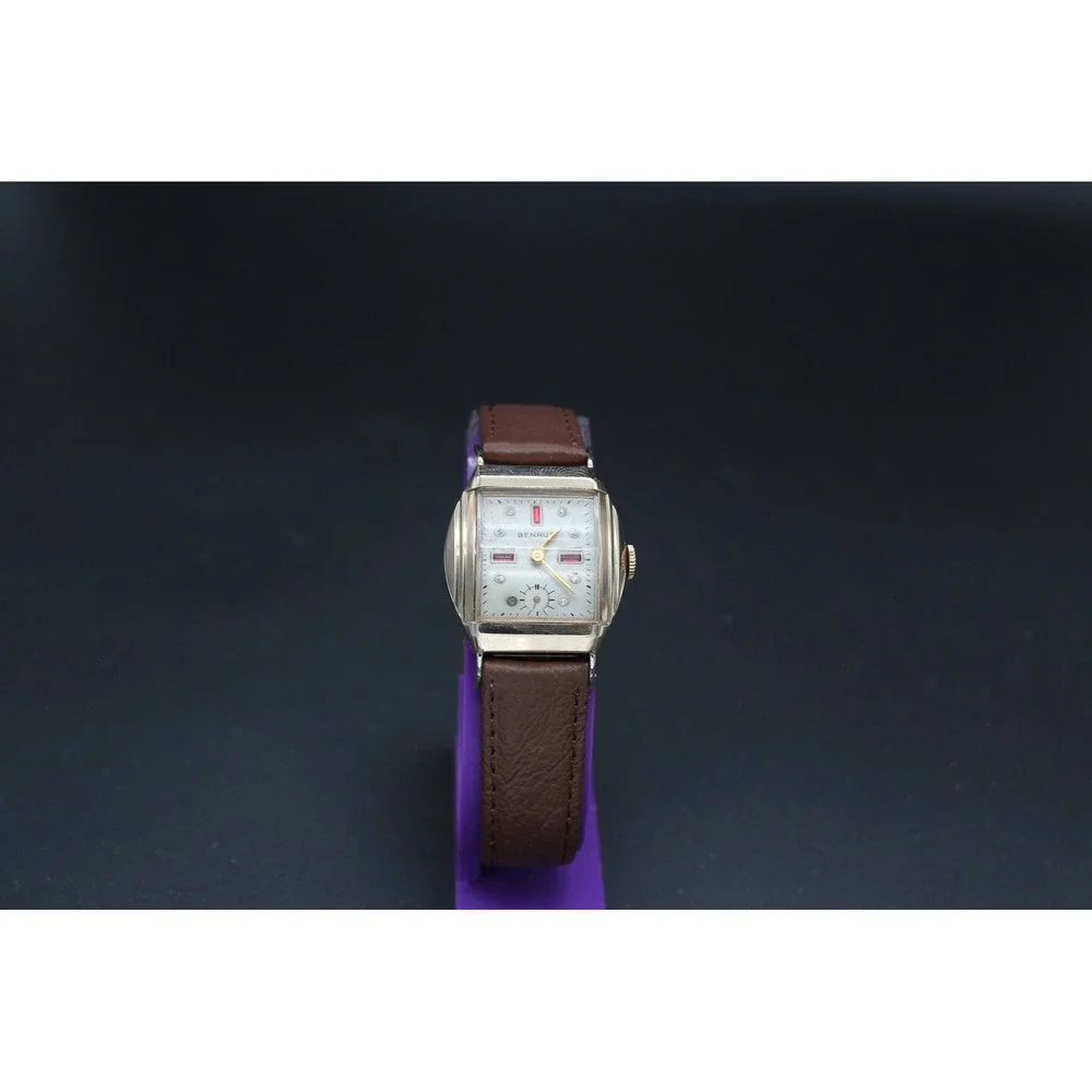 Vintage Benrus Ruby Diamond Dial BB4 17J Tank Watch 28mm Manual Wind Serviced